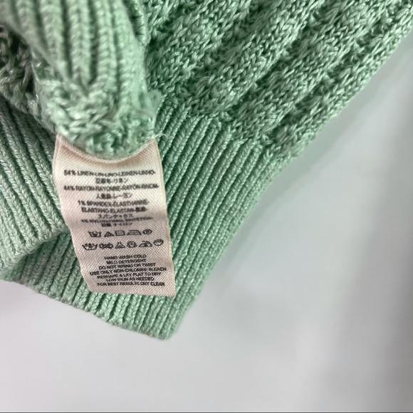 Free People Crochet Sweater Crazy In Love Knit Ruffle Sweater Mint Green Size XS - Picture 4 of 6